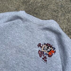 Gray vintage Men's Sweatshirt with Taz sports Graphic